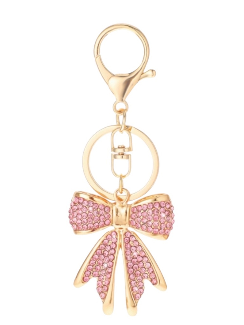 Pink Crystal Bow Keychain / Bag Charm